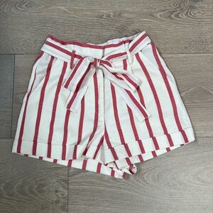 Topshop Striped Paperbag Waist Shorts